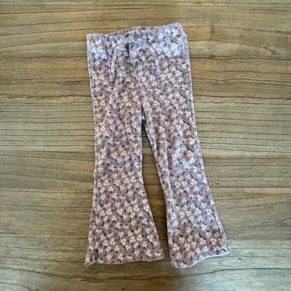 Zara Flower Flared Ribbed Leggings - Size 2 years - Picture 1 of 4